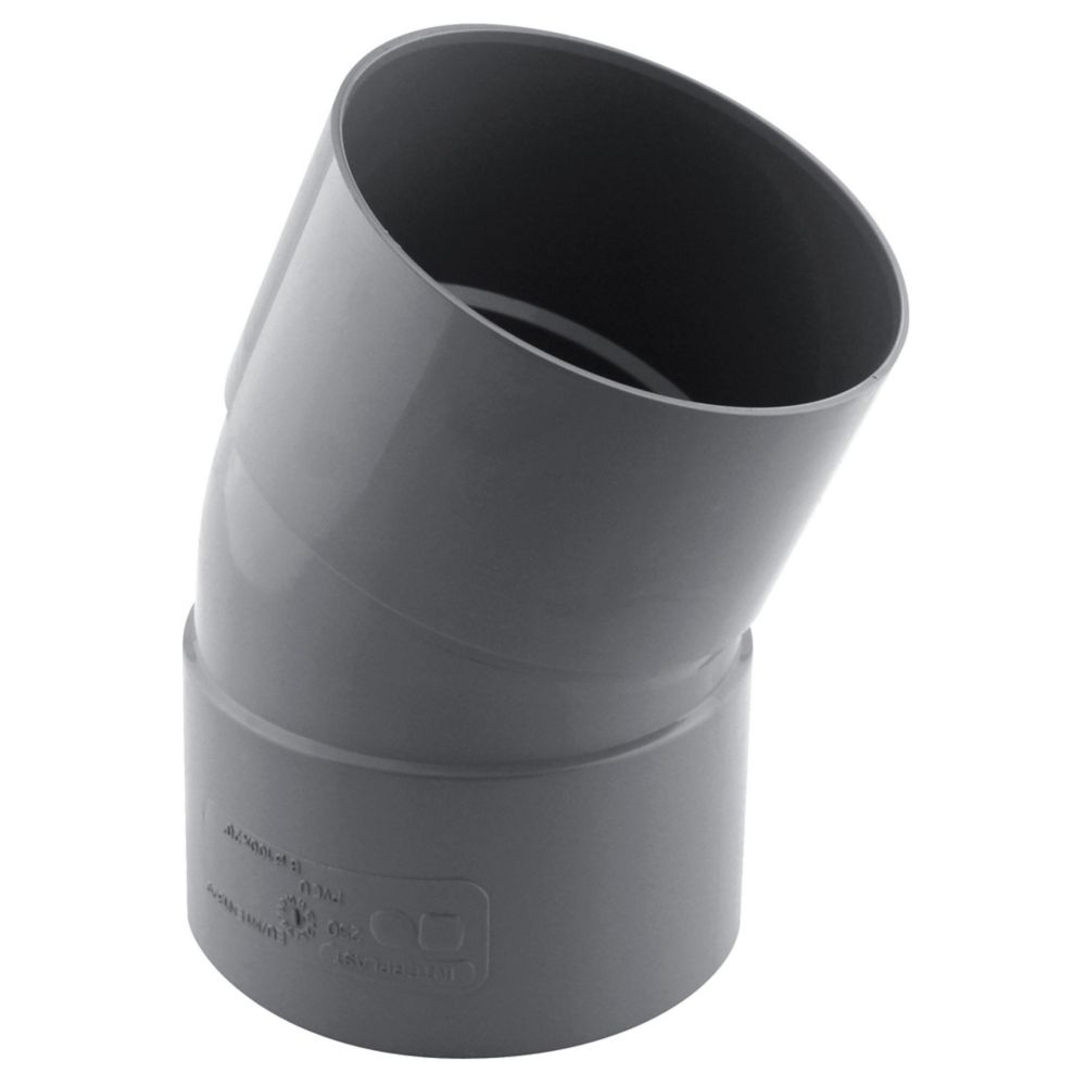 Coude PVC NF femelle à 20° 100mm à coller gris Fitt