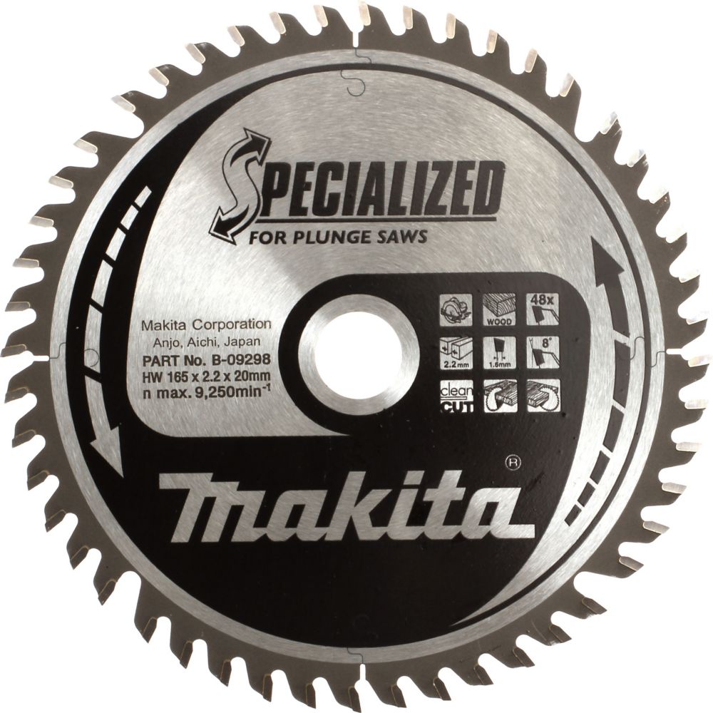 Lame de scie circulaire bois 165 x 20mm 48 dents Specialized Makita