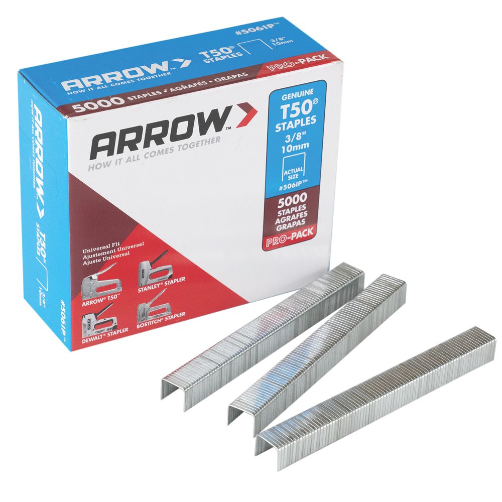 5 000 agrafes à usage intensif galvanisées Arrow 10 x 10mm