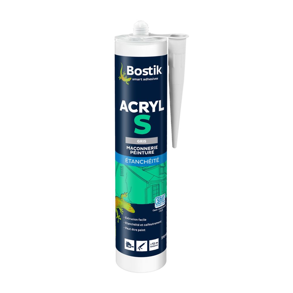 Mastic d'étanchéité acrylique Acryl S gris 310ml Bostik