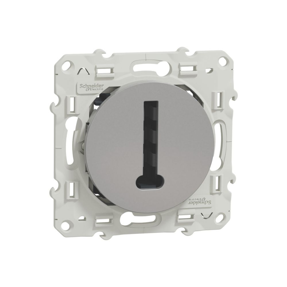Prise téléphone 1 poste Odace Aluminium Schneider