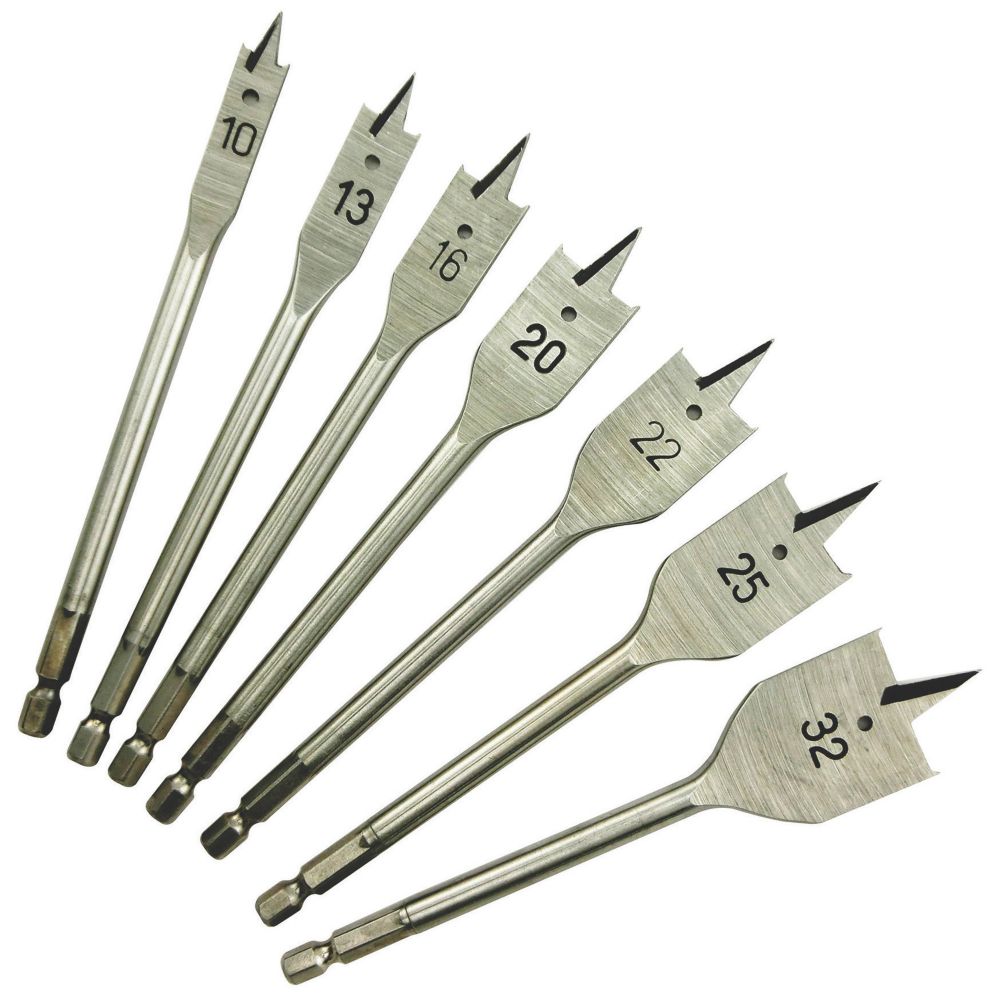 Coffret de 7 mèches à bois plates