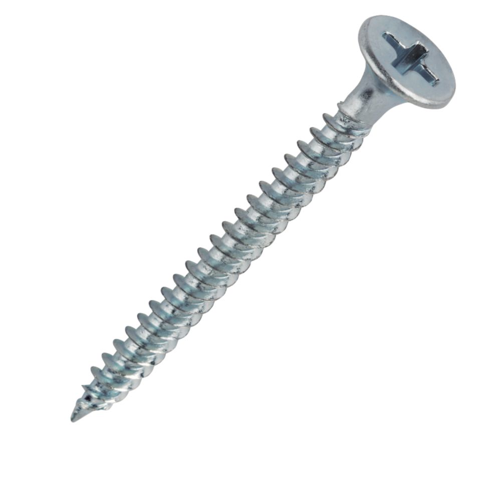 1 000 vis pour cloison sèche non assemblées zinguées brillantes Easydrive, filetage double, tête évasée, 3,5 x 42mm