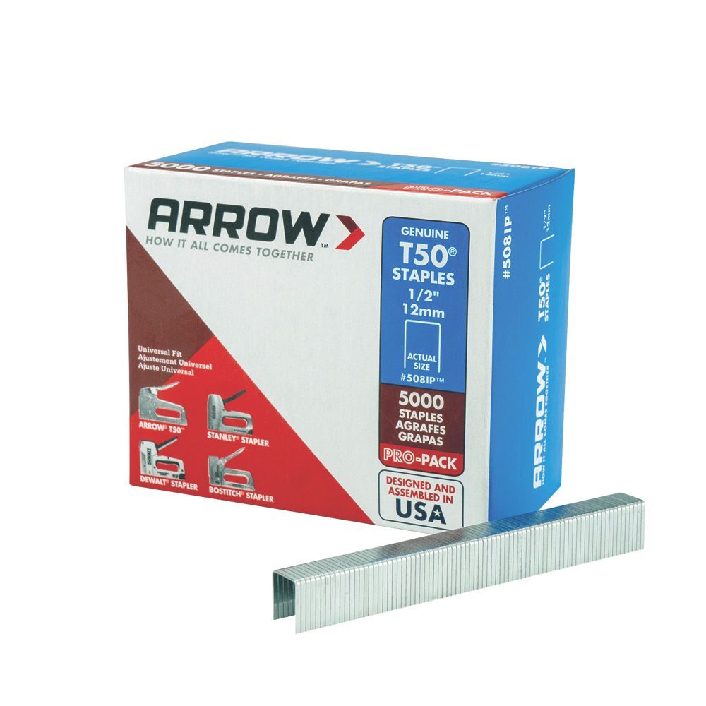 5 000 agrafes à usage intensif galvanisées Arrow 12 x 10mm