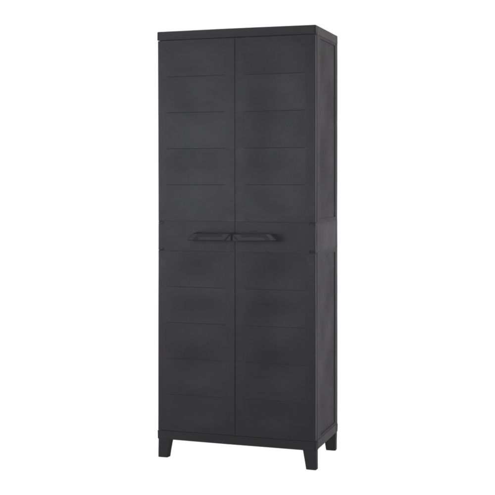 Grande armoire de rangement noire 66cm x 40cm x 172cm