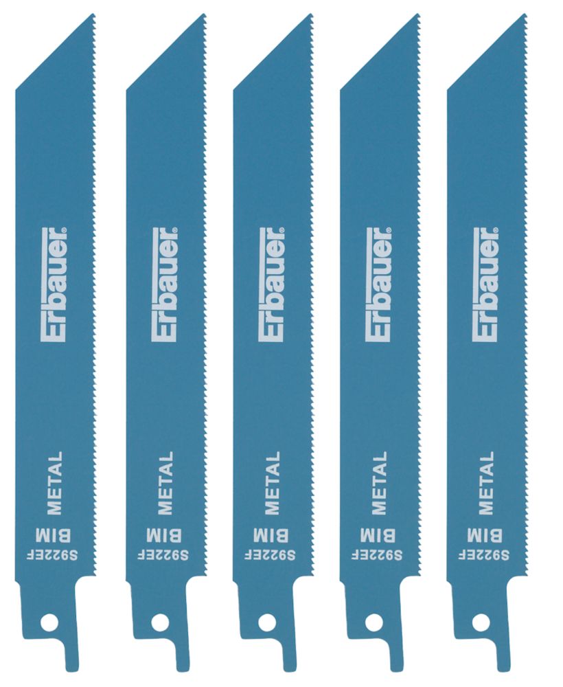 Lot de 5 lames pour scie sabre 150mm SS922EF Erbauer