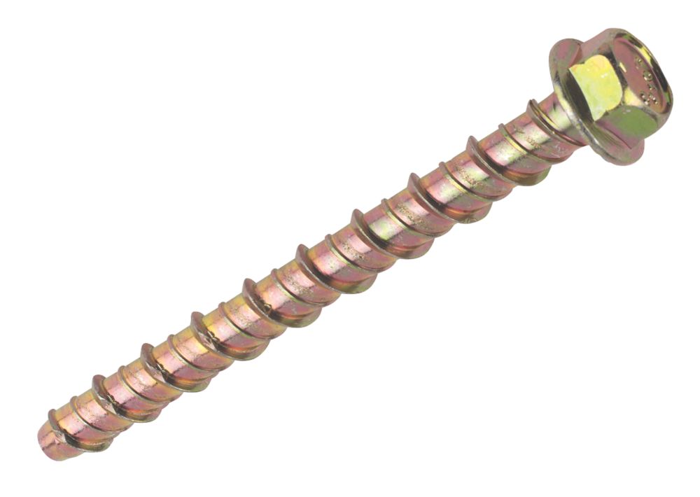 10 vis à béton en acier au carbone zingué jaune Easyfix M8 x 80mm