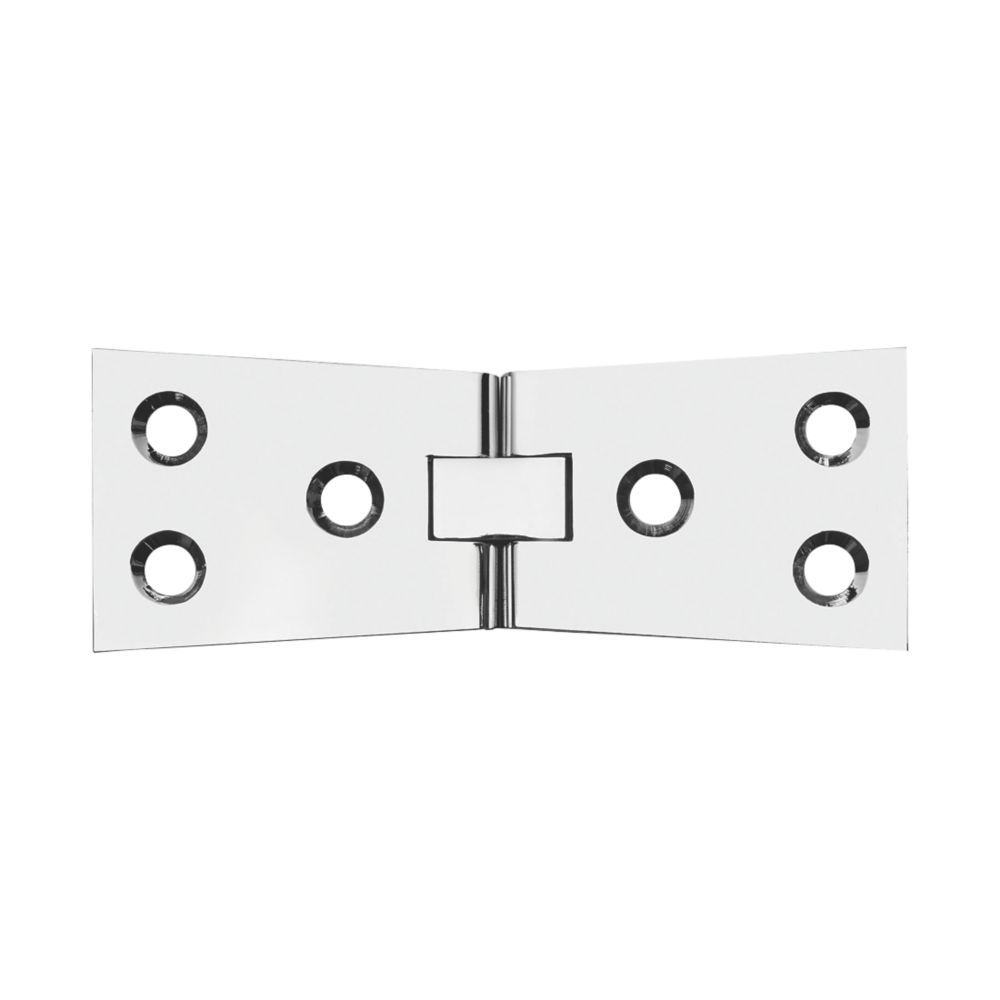 Lot de 2 charnières de comptoir à rabats en chrome poli 38 x 102mm
