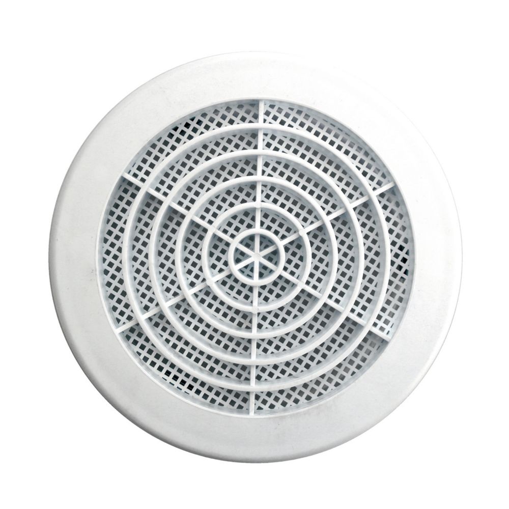 Grille à persiennes fixes avec moustiquaire Eoliance Habitat blanche 140mm x 140mm