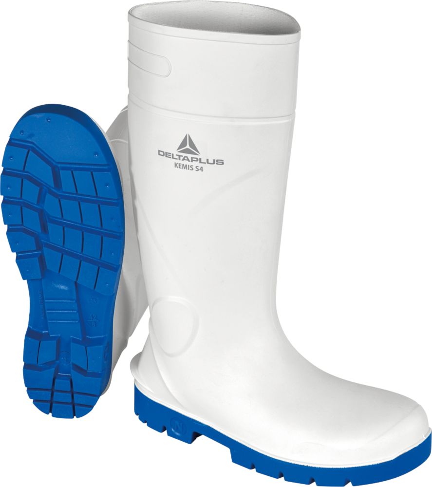 Bottes en caoutchouc de sécurité S4 Delta Plus KEMISS4BC blanches pointure 43