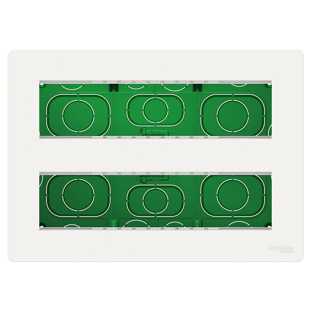 Cadre encastré 8 postes 2x8 modules Unica Blanc Schneider