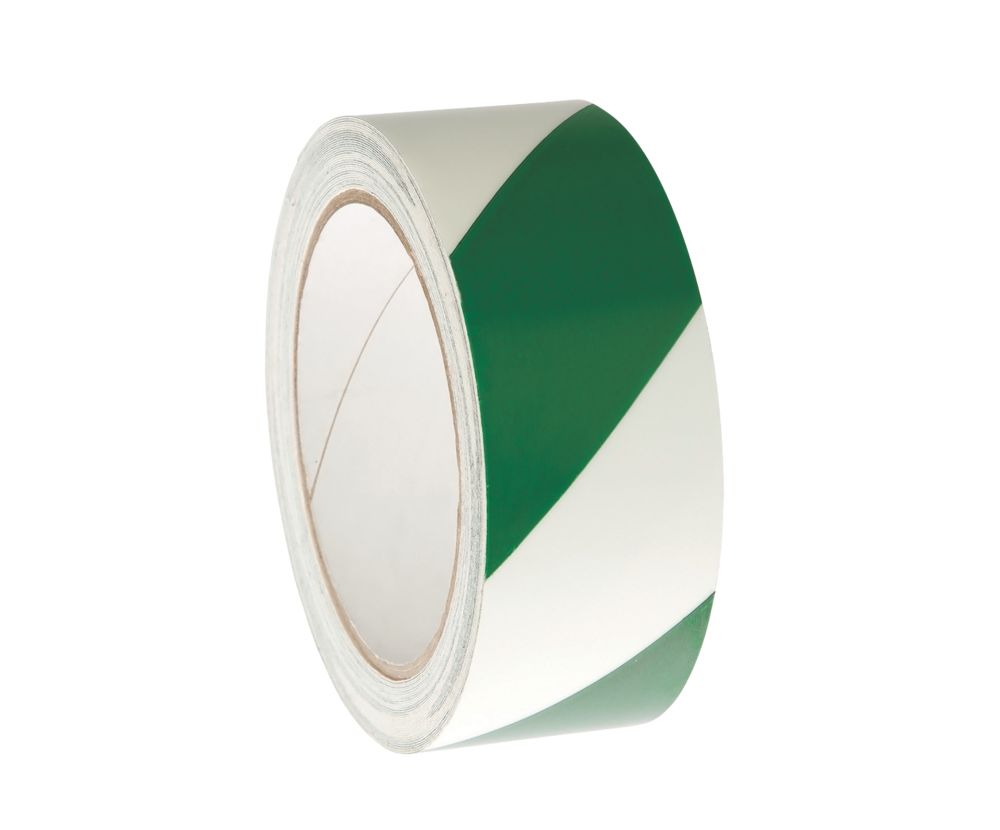 Ruban adhésif de sécurité à chevrons Nite-Glo luminescent / vert 10m x 40mm
