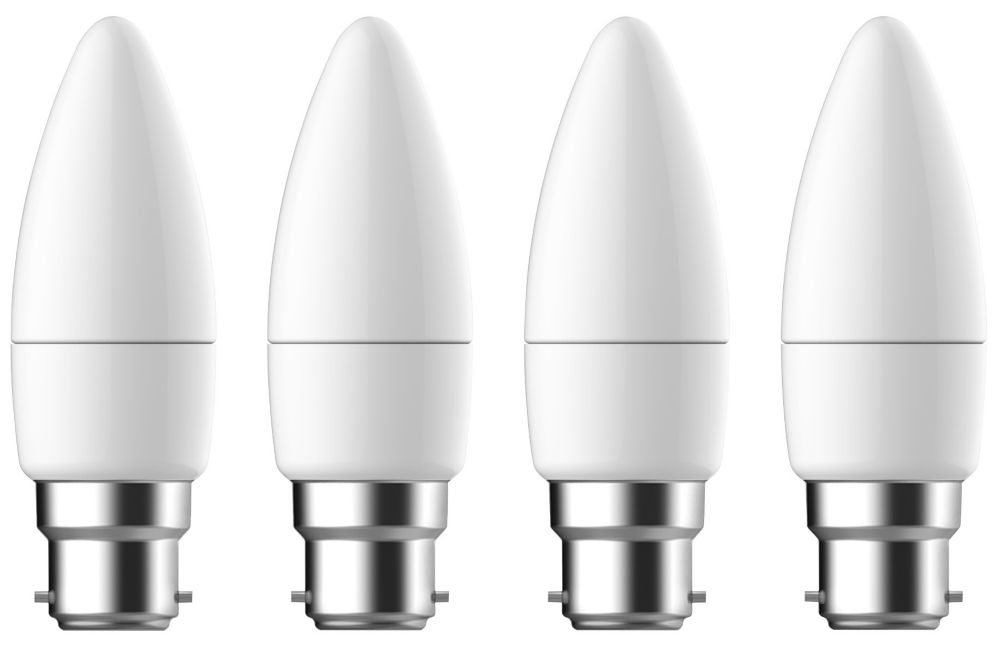 Lot de 4 ampoules LED bougie LAP DFRDBL4EDB B22 470lm 4,2W