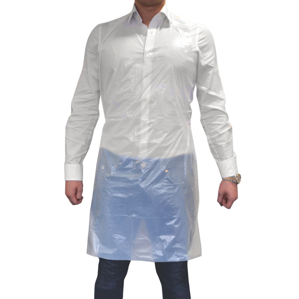 Lot de 100 tabliers jetables en plastique Wallace Cameron blancs taille L