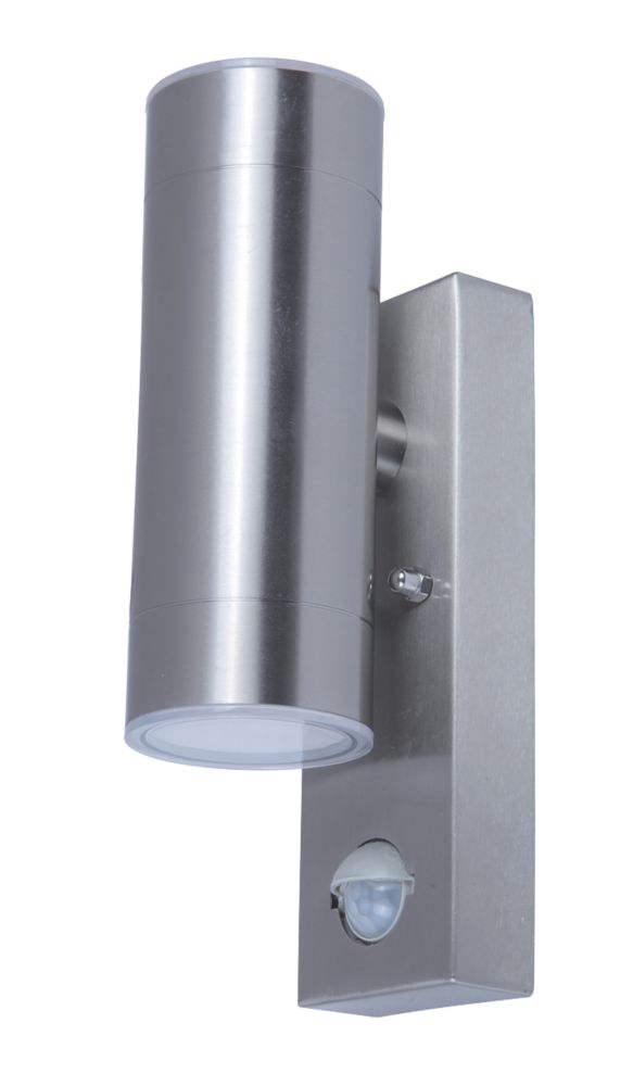 Applique murale à LED d'extérieur LAP avec détecteur IRP argent 9W 760lm