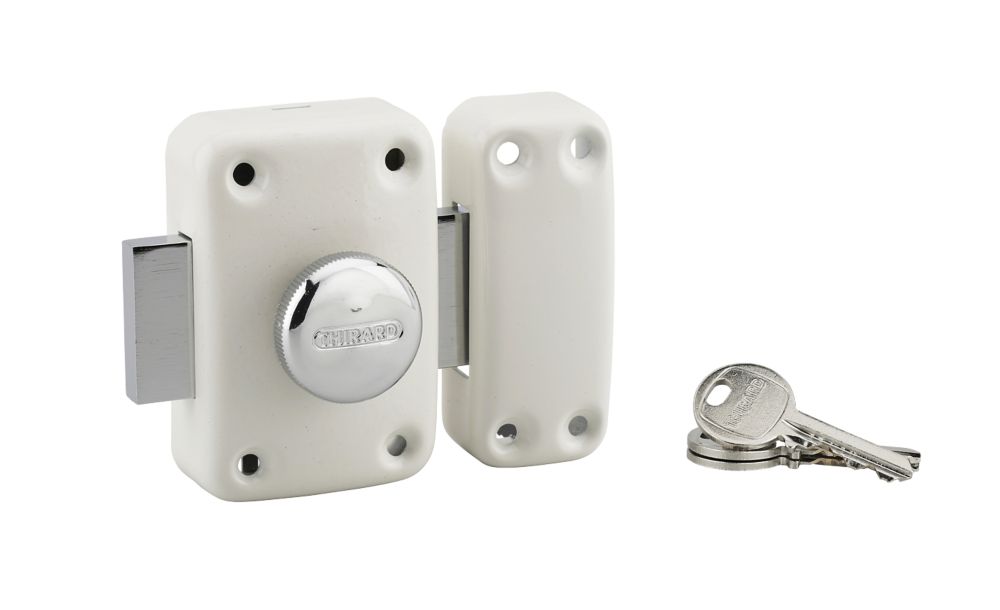 Serrure de porte blanche Thirard Apache 60mm, lot de 1