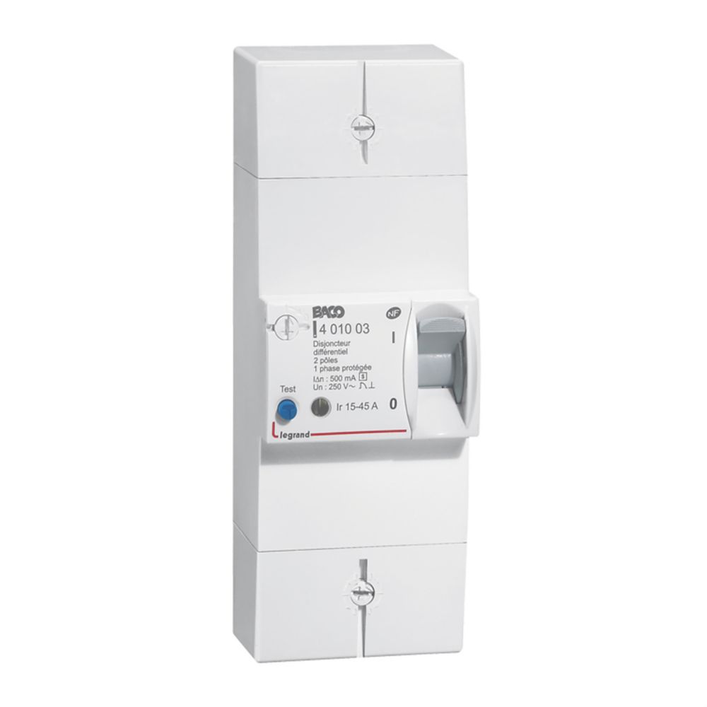 Disjoncteur de branchement sélectif 500mA 45A 2 pôles Legrand Enedis 1 pièce