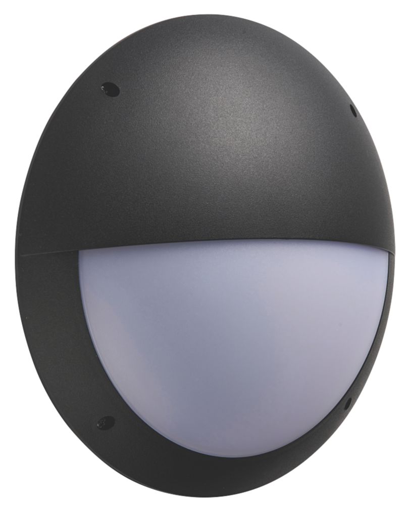 Hublot à LED rond d'extérieur noir mat 12W 1 320lm
