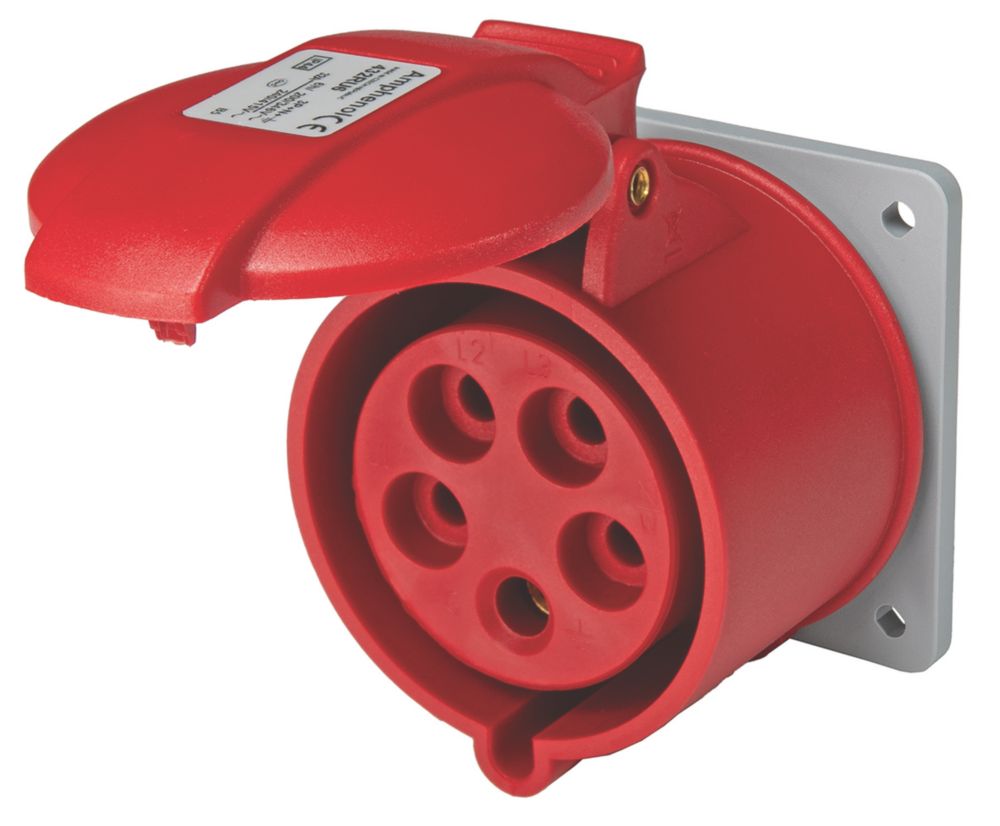 Prise fixe 4P+E 32A 415V rouge IP44 ABB