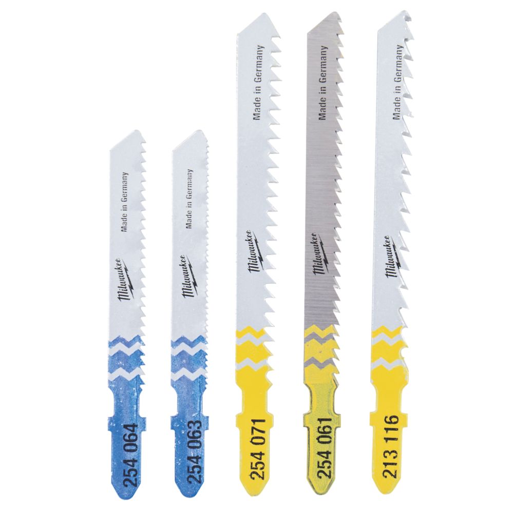 Lot de 5 lames pour scie sauteuse multi matériaux 4932345825 Milwaukee