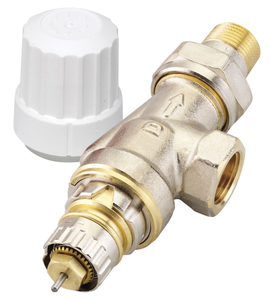 Robinet de radiateur thermostatique coudé et droit Danfoss 3/8" x 3/8"