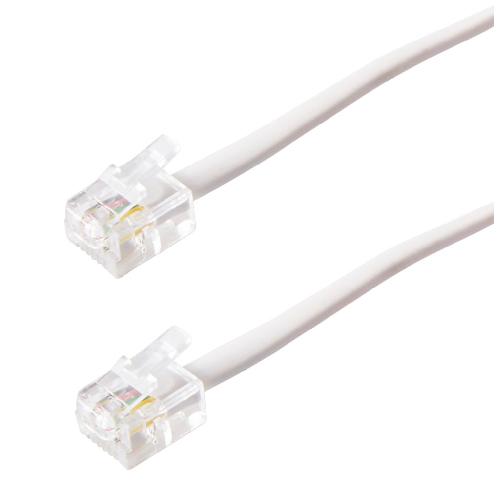 Câble RJ11 mâle/mâle, blanc 10m