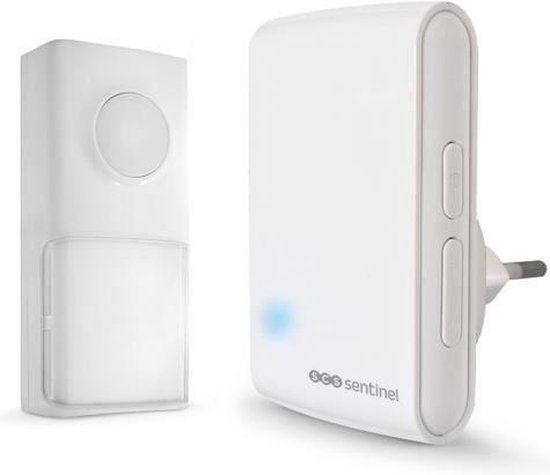 Sonnette de porte cinétique sans fil à enficher SCS Sentinel Ecobell 100, blanc
