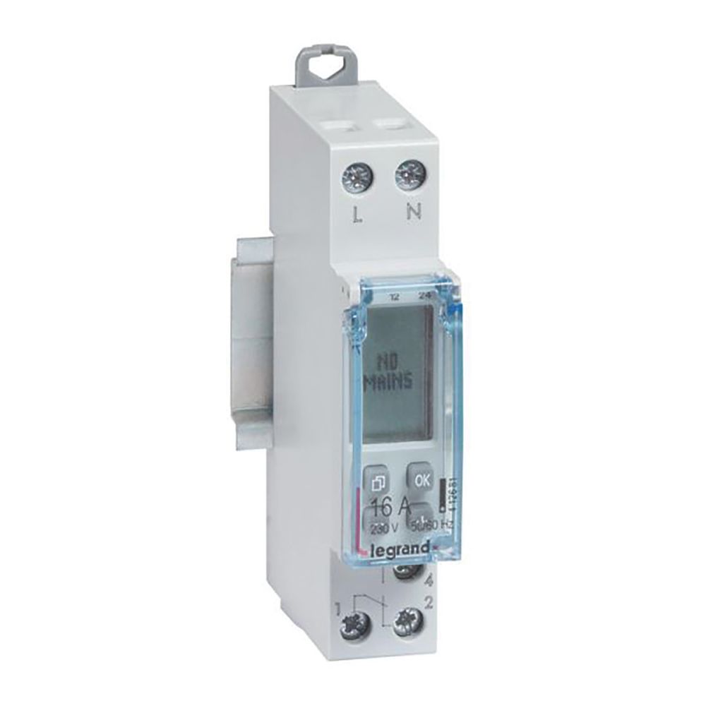 Interrupteur horaire modulaire programmable journalier et hebdomadaire standard 16A - 1 sortie Legrand