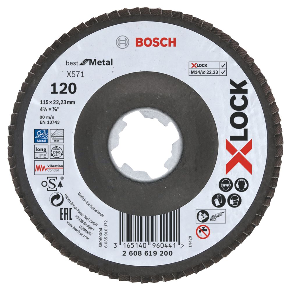 Disque à lamelles 115mm grain 120 X-Lock Bosch