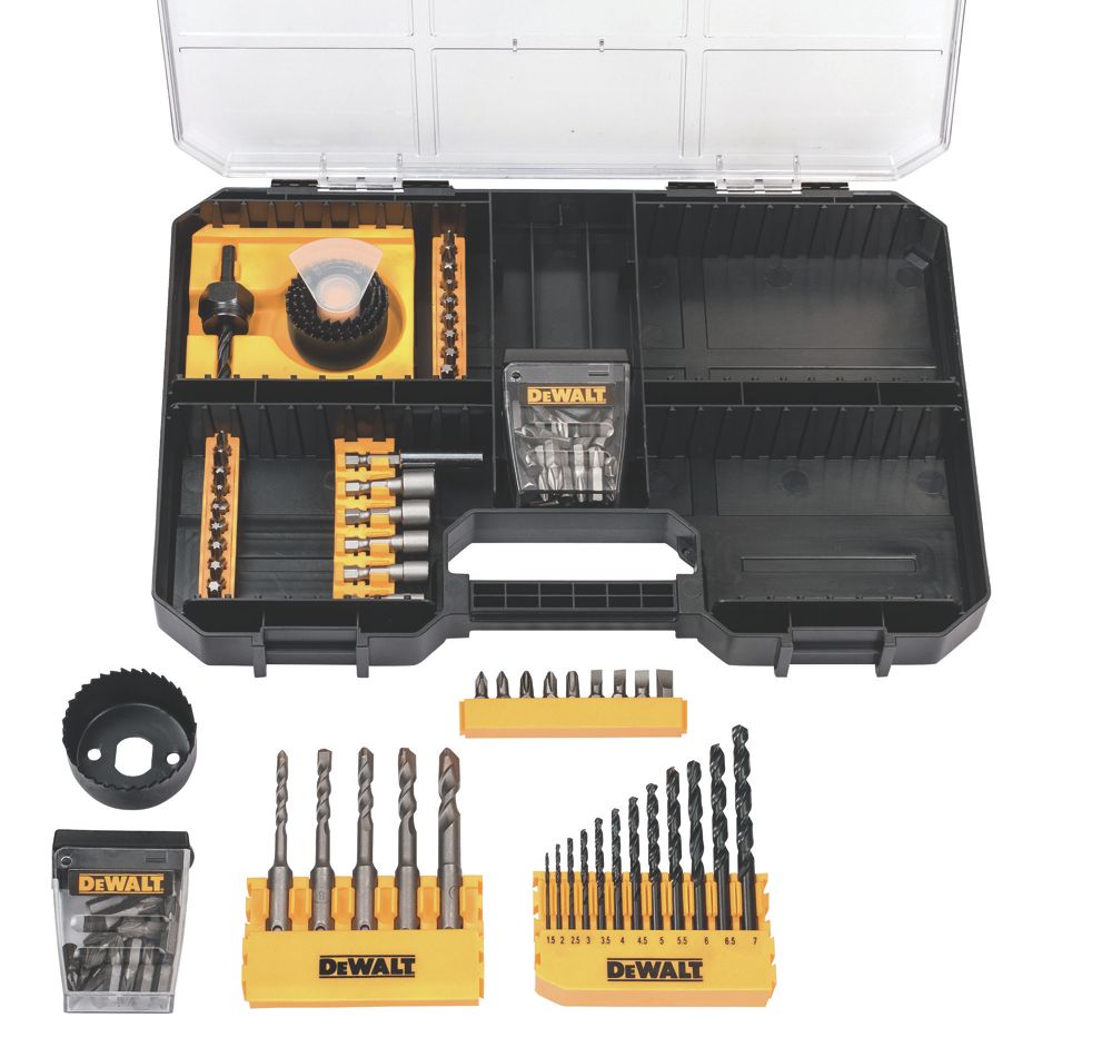 Coffret de 102 accessoires pour perceuse-visseuse à queue hexagonale, ronde et SDS Plus DeWalt