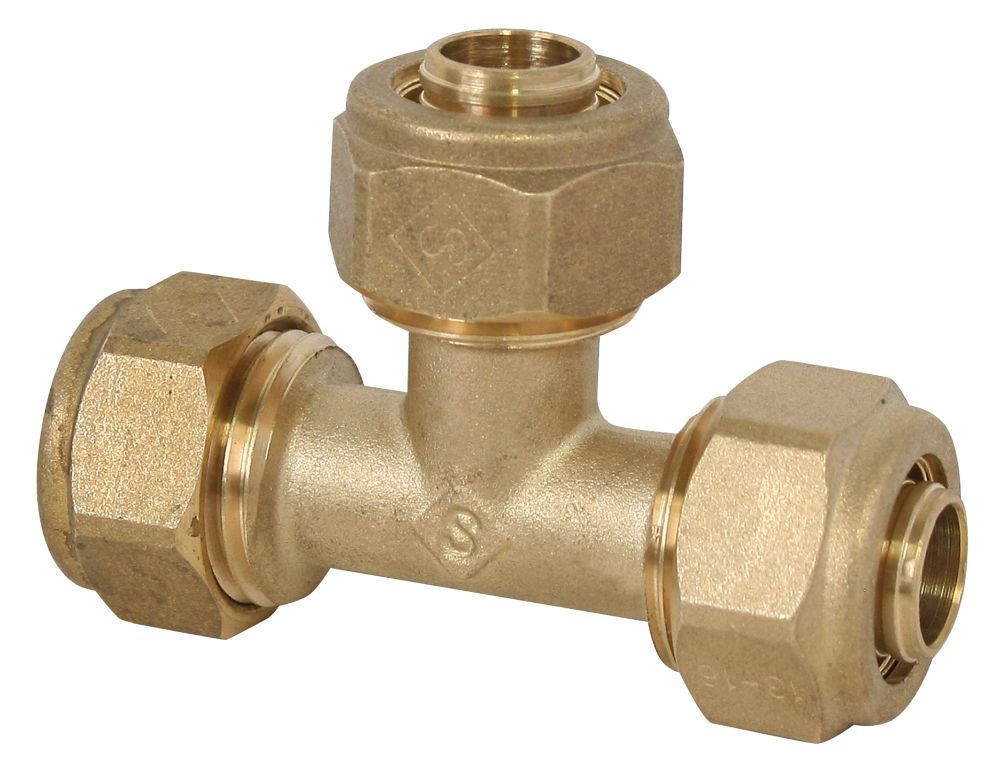 Raccord à compression Fixoconnect en T égal laiton 20mm