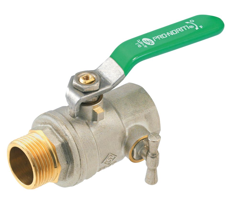 Vanne à sphère NF à purge manette plate MF 15/21 - 1/2" Pronorm