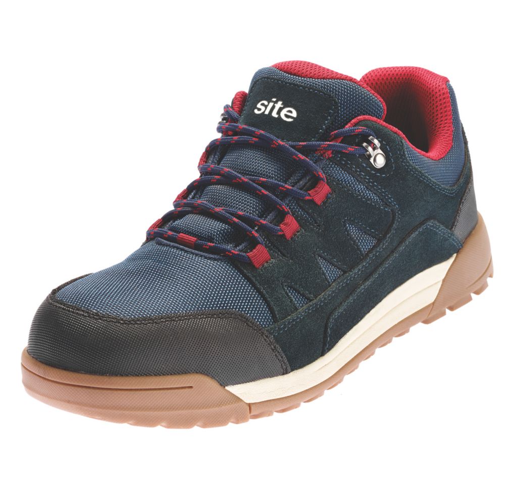 Baskets de sécurité S1 P Site Scoria bleu marine et rouge pointure 45