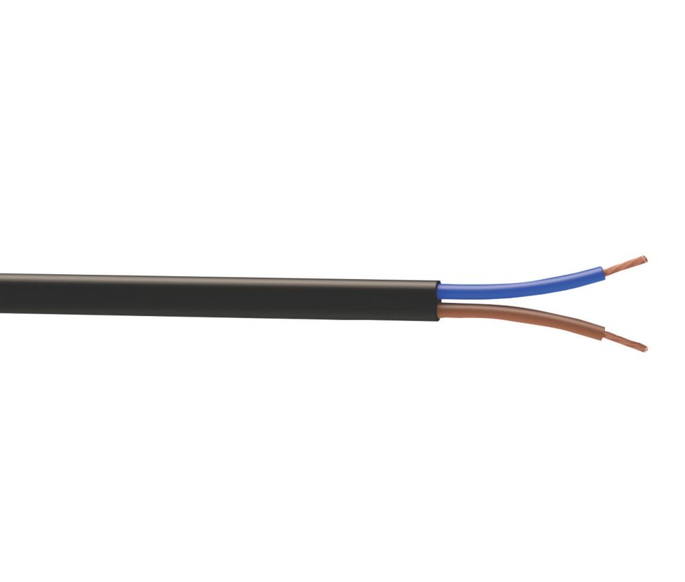 Câble électrique souple HO3VVH2-F 2x0,75 mm² 50m noir