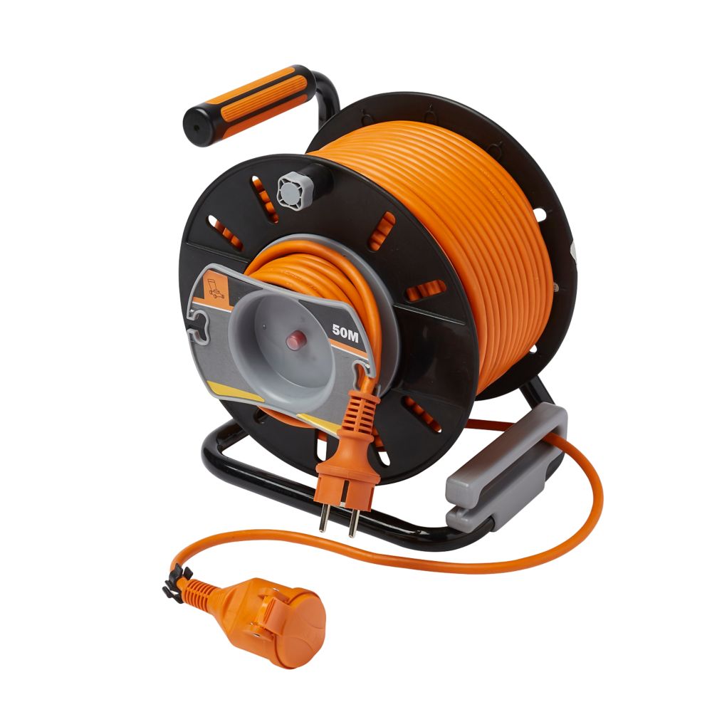 Enrouleur de jardin Diall, 50m, 16A, 1 prise, 230V