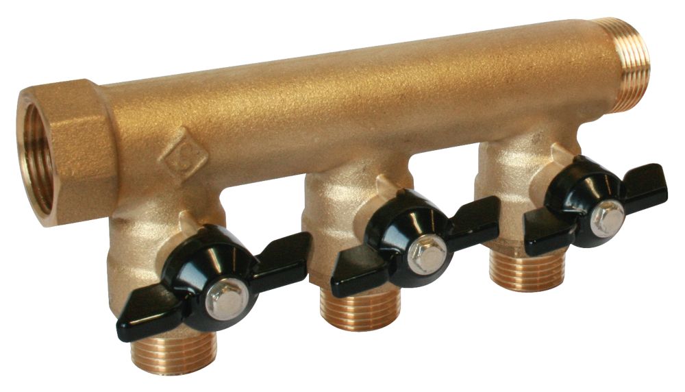 Collecteur sanitaire à 3 ports, adaptateur à compression en laiton Fixoconnect 20/27 - 3/4 x 15/21 - 1/2"