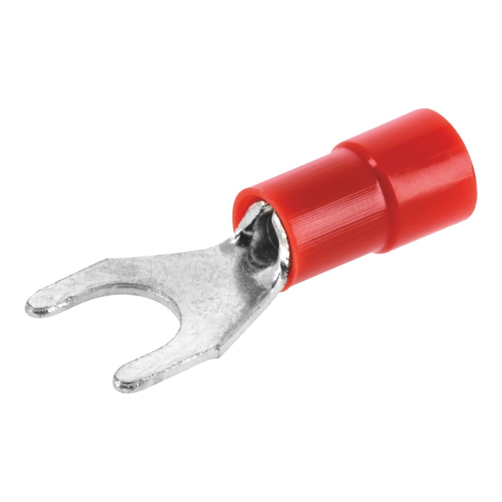 Cosses à fourche à sertir rouges isolées 6,4mm Klauke, lot de 100