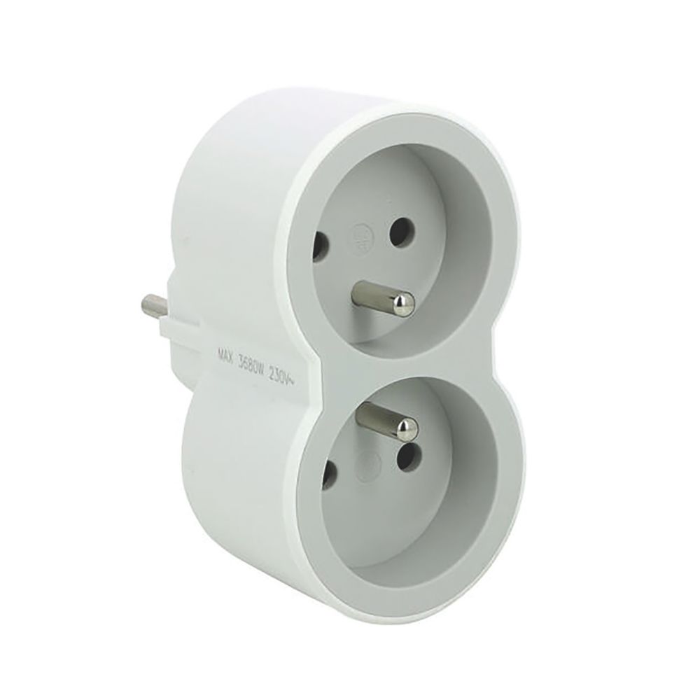 Biplite Legrand 2 prises 2P+T 16A, blanc