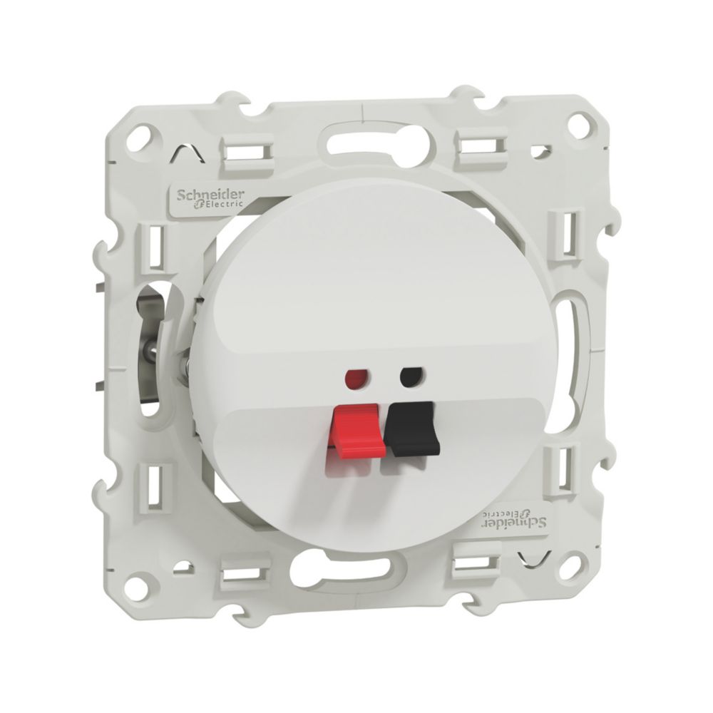 Prise haut parleurs 1 poste Odace BlancSchneider
