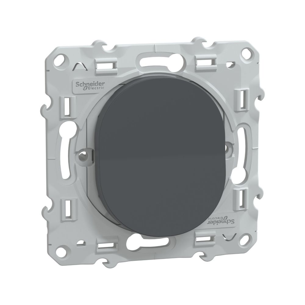 Poussoir 1 poste Ovalis Anthracite Schneider