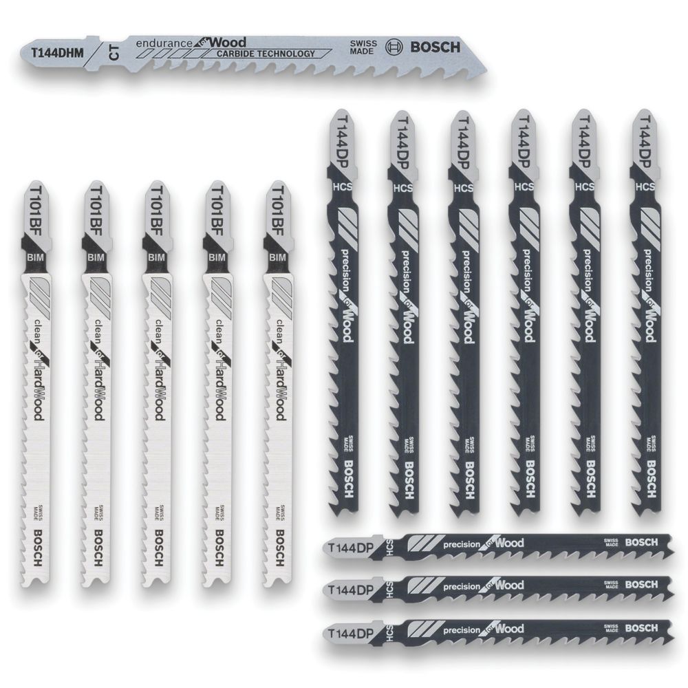 Lot de 15 lames pour scie sauteuse pour bois Bosch