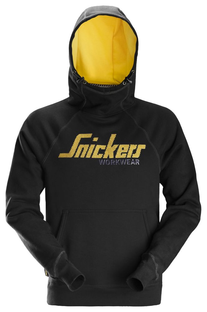 Sweat à capuche avec logo Snickers noir/jaune taille M