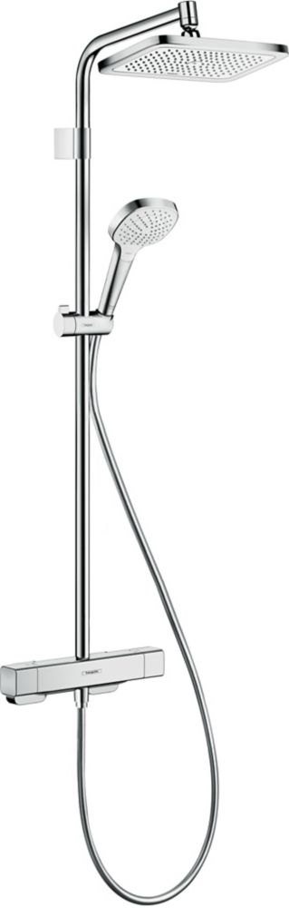 Colonne de douche thermostatique avec mitigeur thermostatique HP/Combi Flexible exposé Hansgrohe Croma E chromé