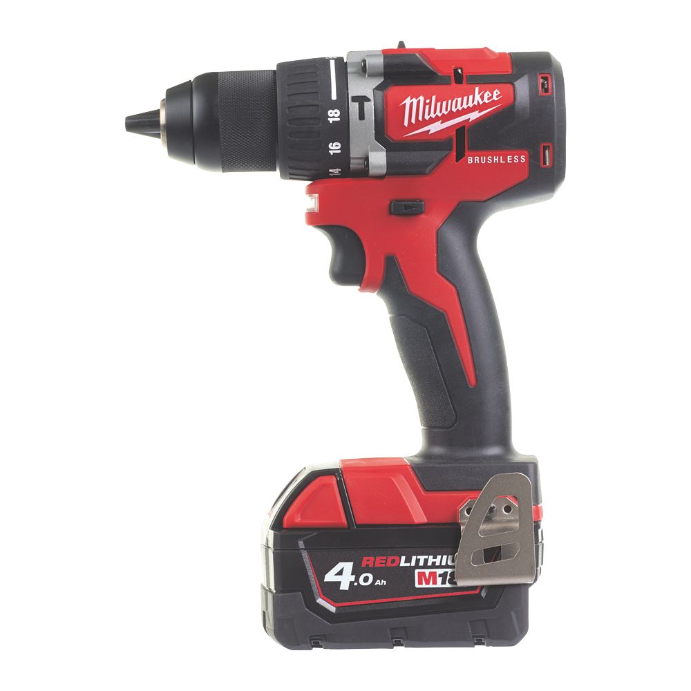 Perceuse visseuse à percussion sans fil brushless Li-Ion RedLithium 18V 2 x 4.0Ah M18 CBLPD-402C Milwaukee