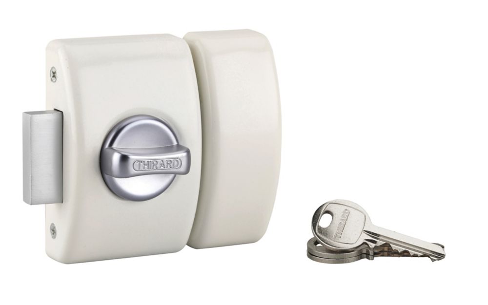 Serrure de porte blanche Thirard Design 50mm, lot de 1