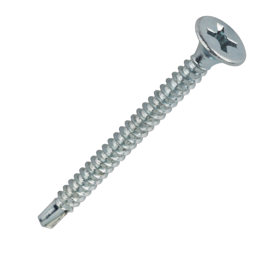 1 000 vis pour plaque de plâtre zinguées brillantes Easydrive, filetage fin, tête évasée, 3,5 x 42mm