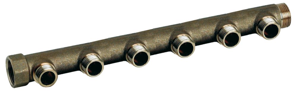 Collecteur sanitaire à 6 ports, adaptateur à compression en laiton Fixoconnect 26/34 - 1 x 15/21 - 1/2"
