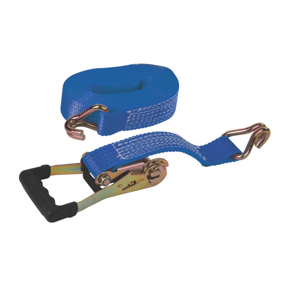 Sangle à cliquet avec poignée en caoutchouc Silverline de 8m x 50mm, lot de 1