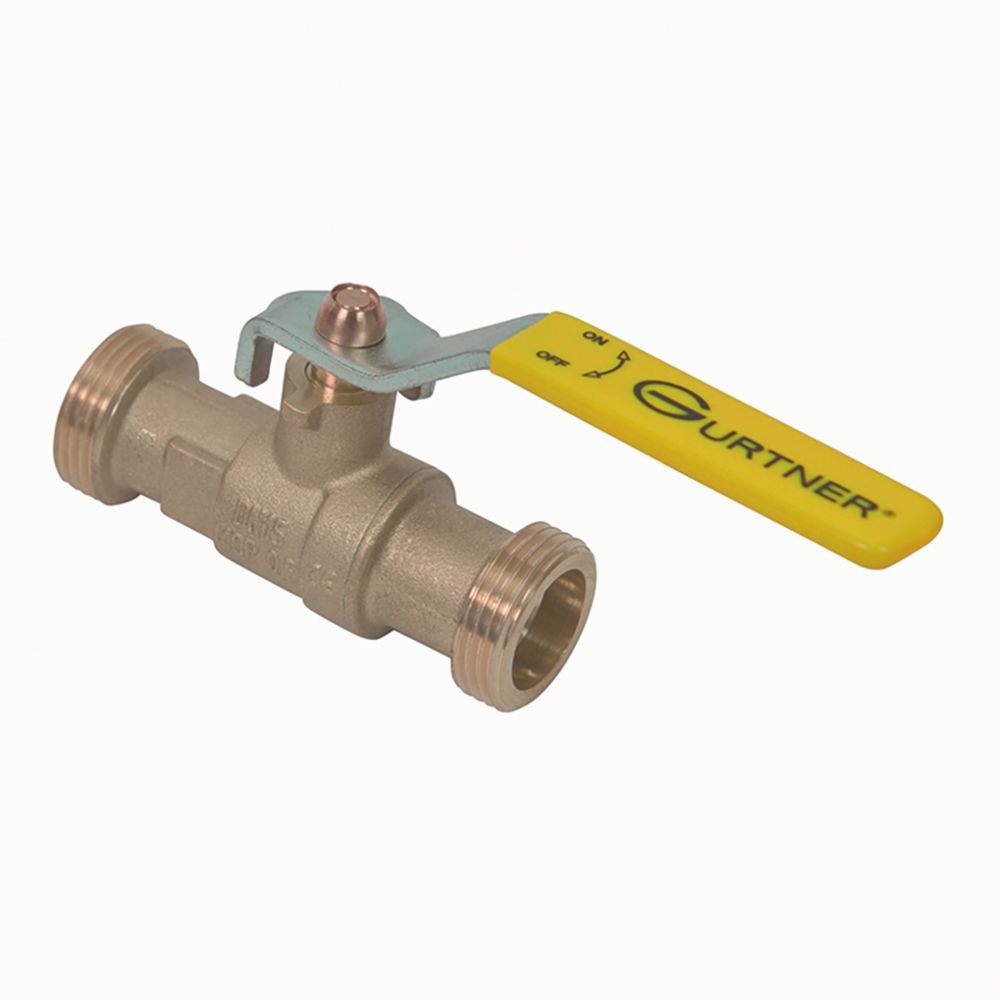 Vanne d'arrêt de gaz 20x27 avec poignée jaune 20mm Gurtner