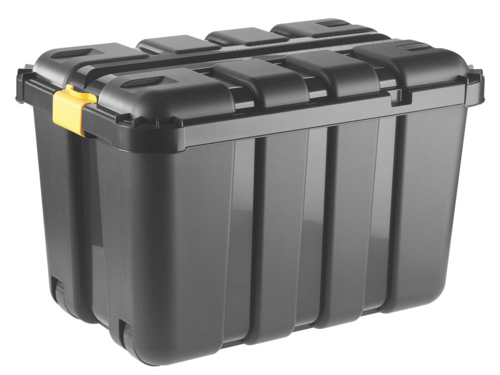 Malle de rangement noire/jaune, 149L, 520mm x 790mm x 520mm
